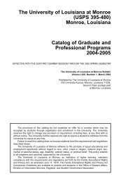 Graduate Catalog - University of Louisiana at Monroe