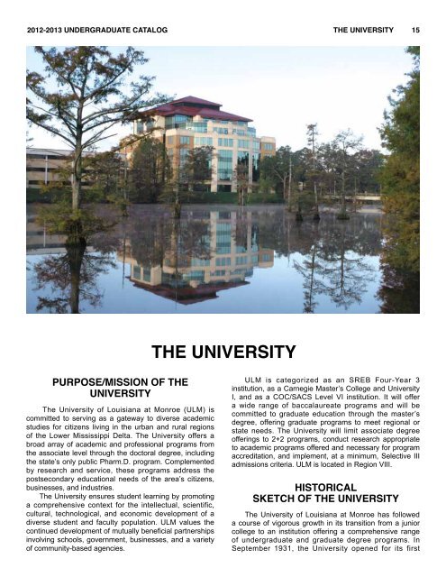 Undergraduate Catalog - University of Louisiana at Monroe