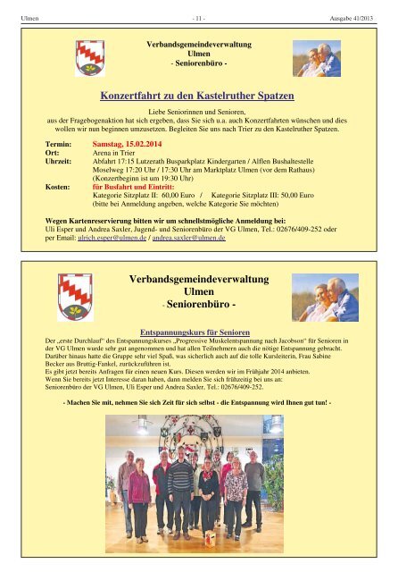 Ausgabe 41/2013 - Verbandsgemeinde Ulmen