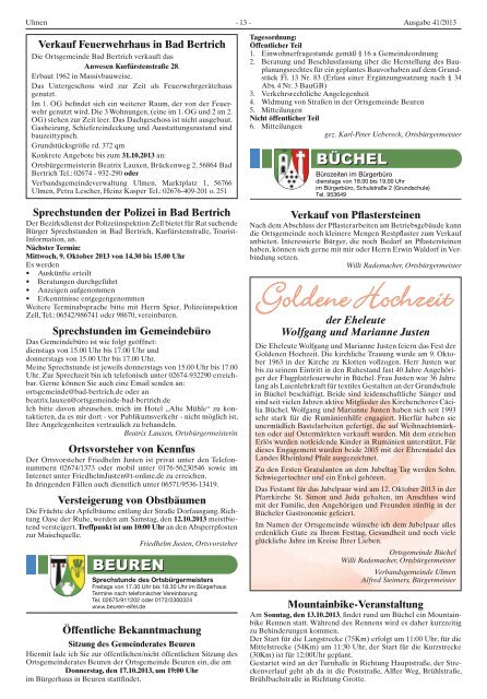 Ausgabe 41/2013 - Verbandsgemeinde Ulmen