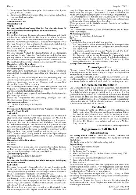 Ausgabe 12/2012 - Verbandsgemeinde Ulmen