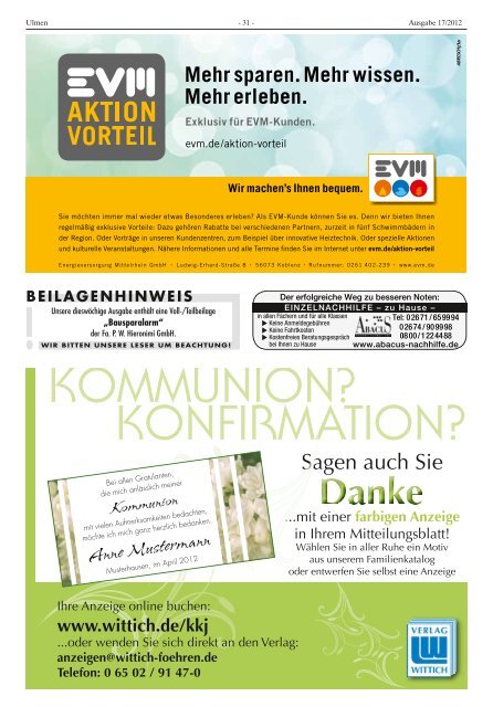 Ausgabe 17/2012 - Verbandsgemeinde Ulmen