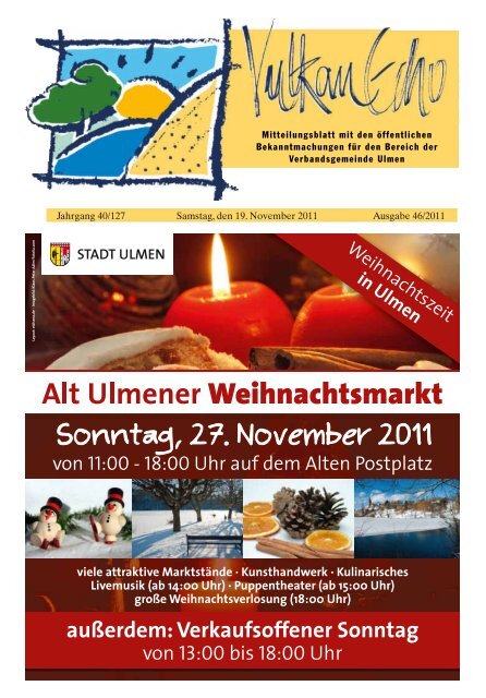 Ausgabe 46/2011 - Verbandsgemeinde Ulmen