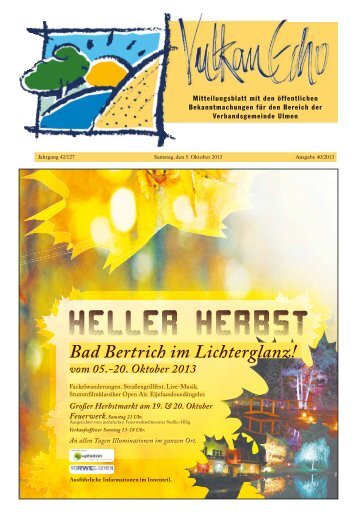 Ausgabe 40/2013 - Verbandsgemeinde Ulmen