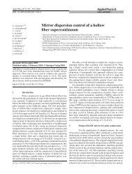 Mirror dispersion control of a hollow fiber supercontinuum