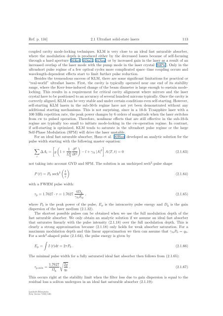 2.1 Ultrafast solid-state lasers - ETH - the Keller Group