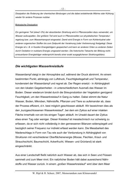 Memorandum zum Klimawandel (PDF) - Climate-Change-Blog!