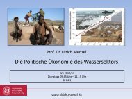 Die Politische Ökonomie des Wassersektors - Prof. Dr. Ulrich Menzel