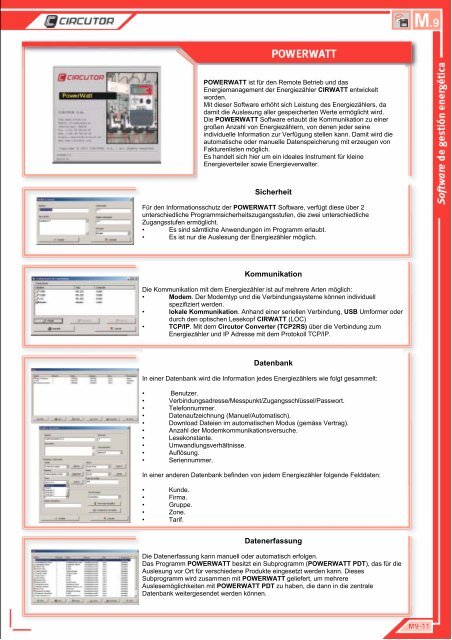 Circutor Katalog M9 Software - Ulrichmatterag.ch