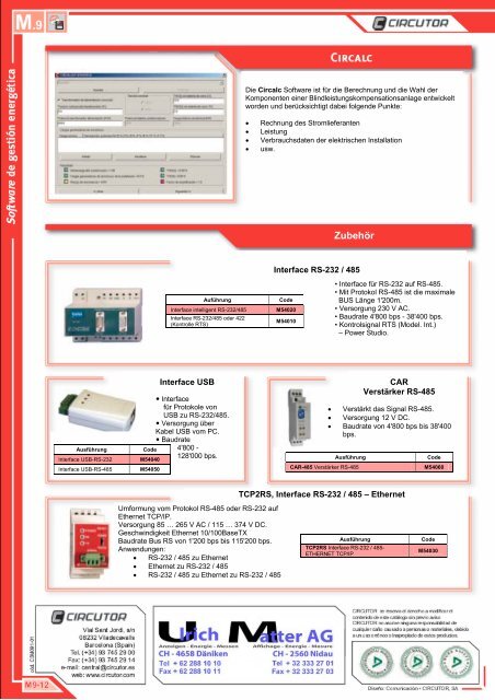 Circutor Katalog M9 Software - Ulrichmatterag.ch