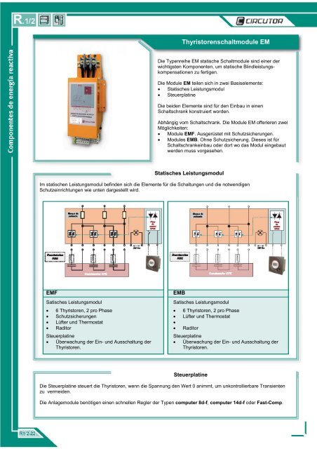 Circutor Katalog R1/2 Blindleistungskompensation - Ulrichmatterag.ch