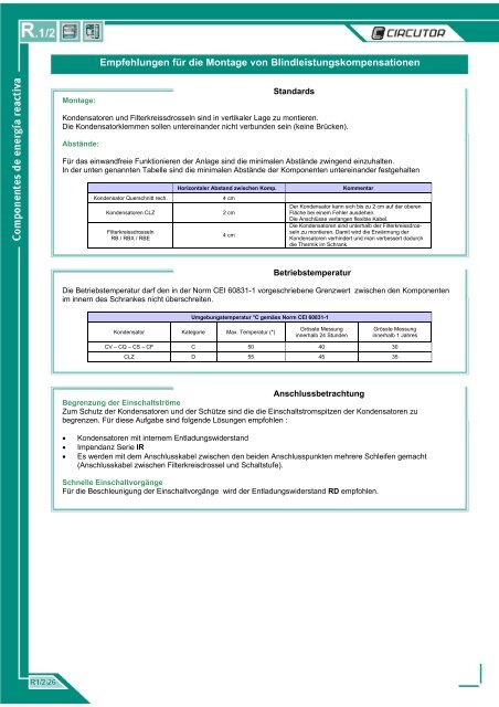 Circutor Katalog R1/2 Blindleistungskompensation - Ulrichmatterag.ch