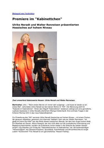 Premiere im "Kabinettchen" (PDF) - Ulrike Neradt