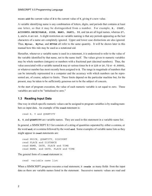 SIMSCRIPT II.5 Programming Language