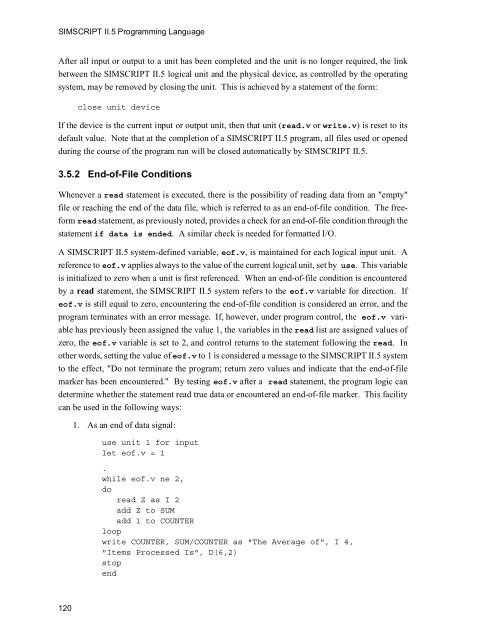 SIMSCRIPT II.5 Programming Language