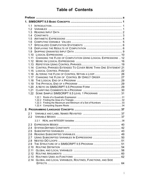 SIMSCRIPT II.5 Programming Language