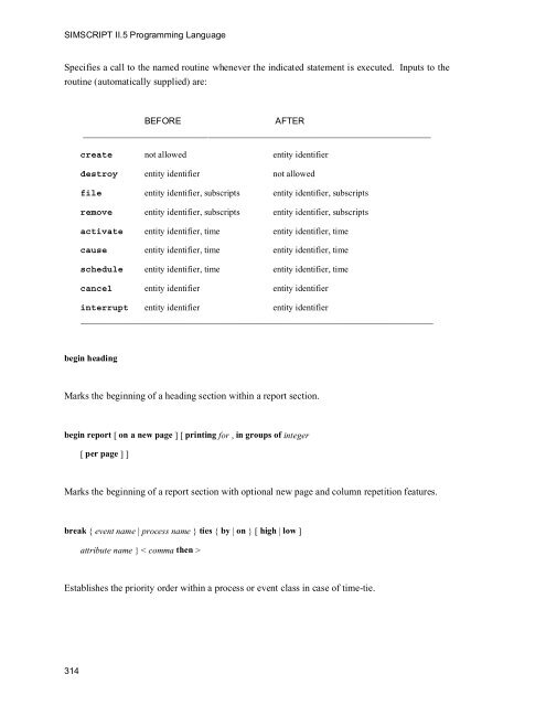 SIMSCRIPT II.5 Programming Language