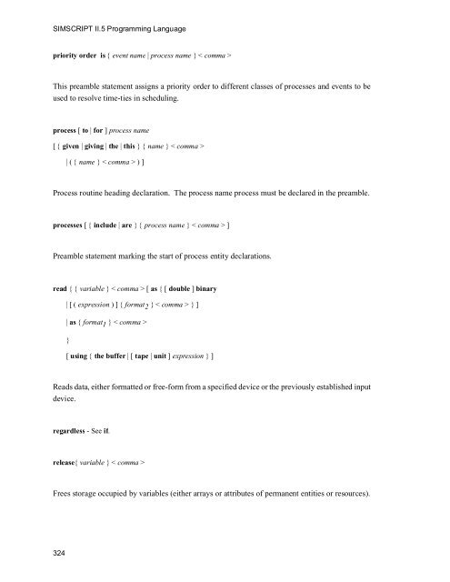 SIMSCRIPT II.5 Programming Language