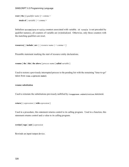 SIMSCRIPT II.5 Programming Language