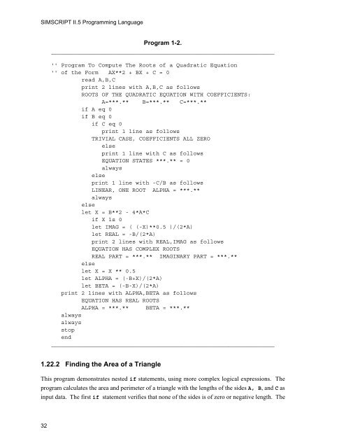 SIMSCRIPT II.5 Programming Language