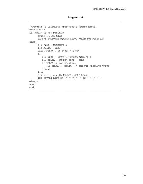 SIMSCRIPT II.5 Programming Language