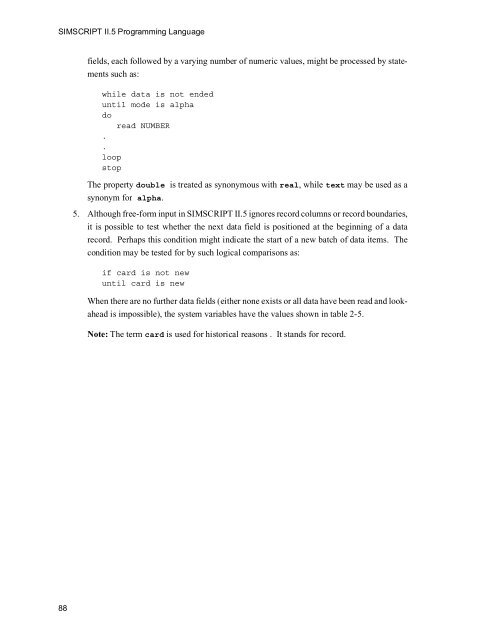 SIMSCRIPT II.5 Programming Language