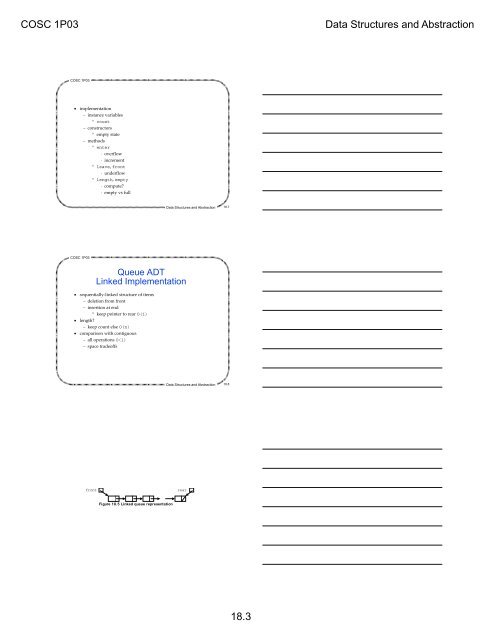 COSC 1P03 Data Structures and Abstraction 18.1