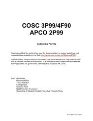 2P99/3P99/4F90 Guidelines - Computer Science - Brock University