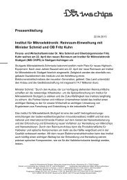 Pressemitteilung Einweihung - Institut fÃ¼r Mikroelektronik Stuttgart