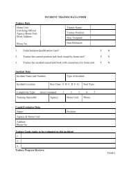 INCIDENT TRAINEE DATA FORM TNSP-1 Trainee Data Home Unit ...