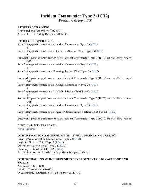 310-1 Wildland Fire Qualification System Guide - National Wildfire ...