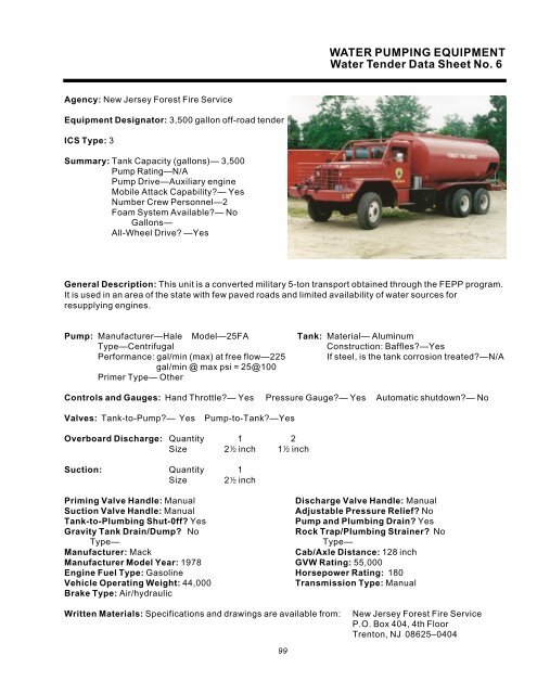 Water Handling Equipment Guide - National Wildfire Coordinating ...