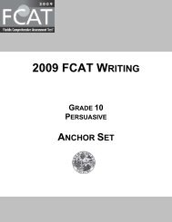 2009 FCAT Writing: Grade 10 Persuasive Anchor Set