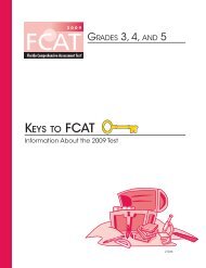 Keys to FCAT - Bureau of K-12 Assessment - Florida Department of ...