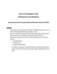 Proposed FCAT 2.0 and Algebra 1 EOC Achievement Level Standards