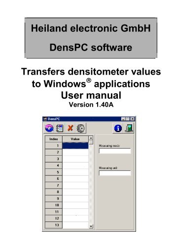 User manual Heiland electronic GmbH DensPC software