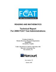 FCAT Technical Report - Bureau of K-12 Assessment - Florida ...