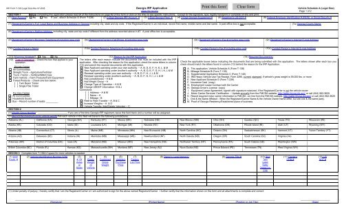 Georgia IRP Application - Motor Vehicle Division