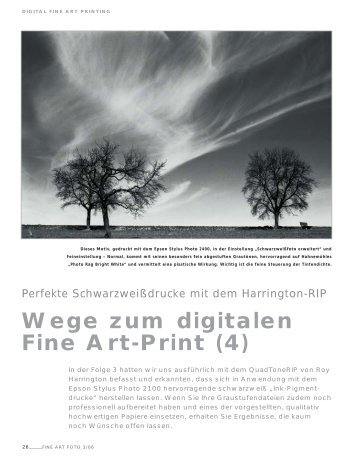 Wege zum digitalen Fine Art-Print (4) - Dieter WALTER