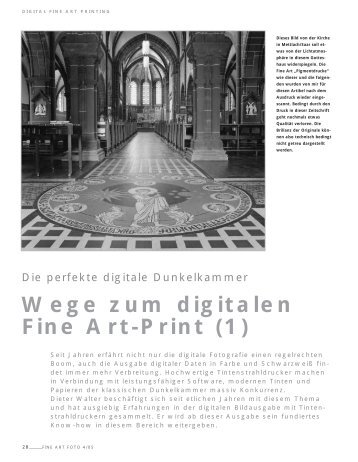 Wege zum digitalen Fine Art Print, Folge 1 - Dieter WALTER