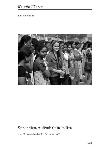 Kerstin Winter Stipendien-Aufenthalt in Indien  - Heinz-Kühn-Stiftung