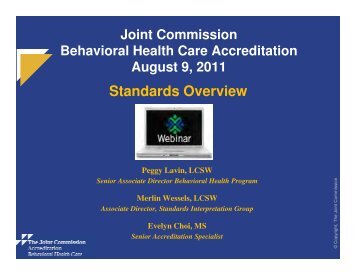 Behavioral Health Care Accreditation Standards ... - Joint Commission