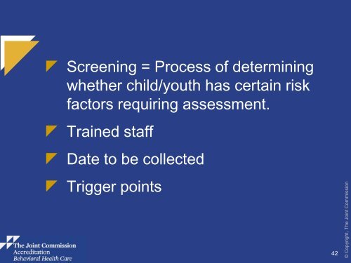 JC-Standards Overview Behavioral Health Care - Joint Commission