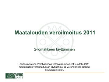 Maatalouden veroilmoitus - MTK