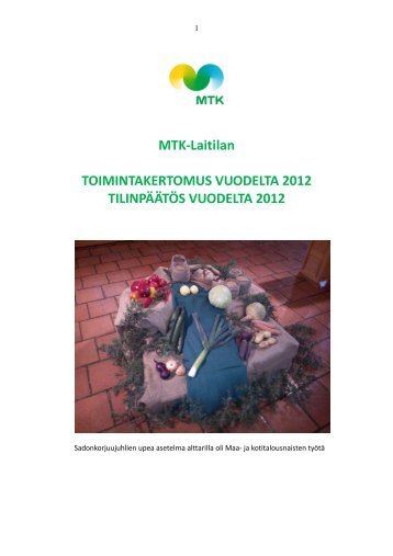 MTK-Laitilan TOIMINTAKERTOMUS VUODELTA 2012 ...