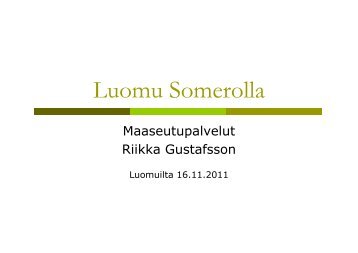 Luomu Somerolla, Riikka Gustafsson - MTK