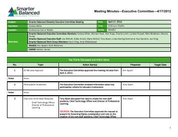 April 17, 2012 - Smarter Balanced Assessment Consortium