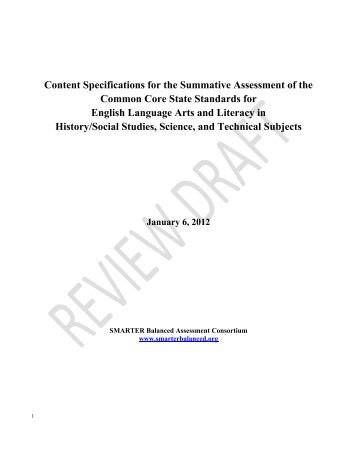 Content Specifications for the Summative Assessment of the ...