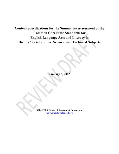 Content Specifications for the Summative Assessment of the ...