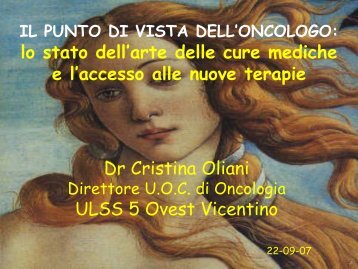 Presentazione della dottoressa Cristina Oliani al convegno ... - ULSS5